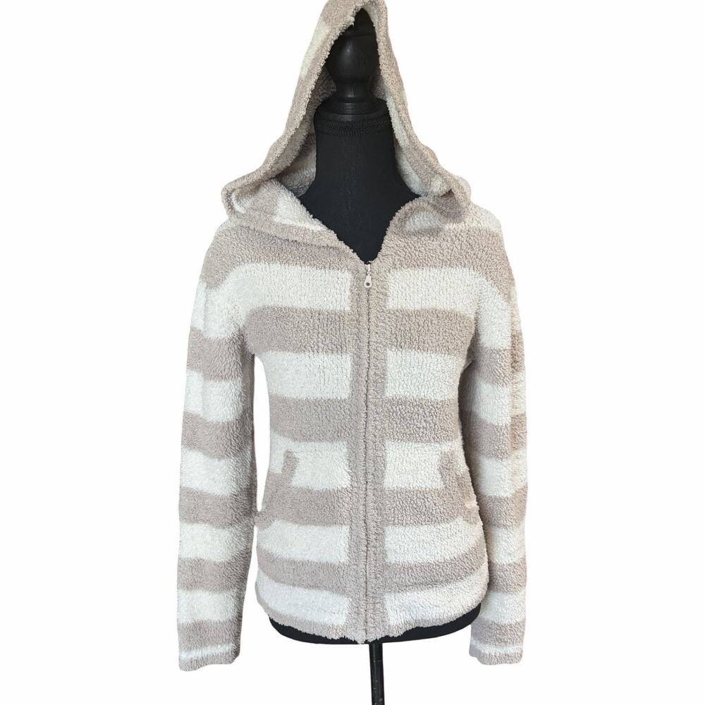 Vintage Barefoot Dreams x Rinka R415 Bamboo Chic Striped Zip Hoodie M